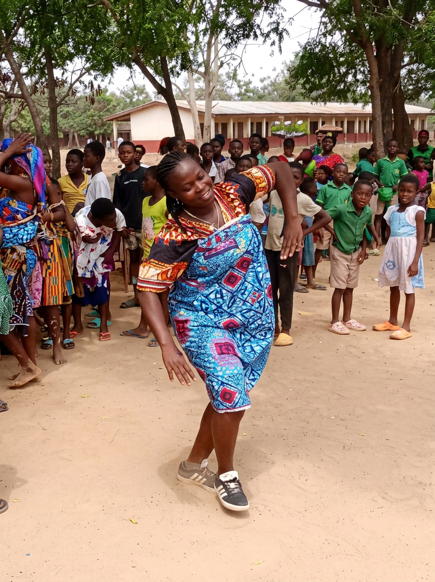 Joyful community dance